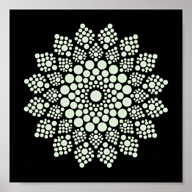 Skrivbar pricka på din egen Mandala-mall Poster (Framsidan)