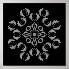Skrivbar pricka på din egen Mandala-mall Poster