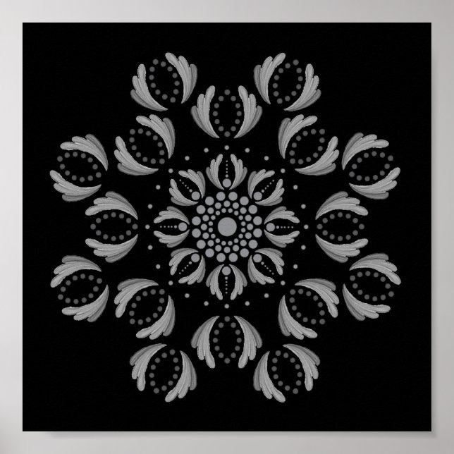 Skrivbar pricka på din egen Mandala-mall Poster (Framsidan)