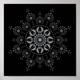 Skrivbar pricka på din egen Mandala-mall Poster