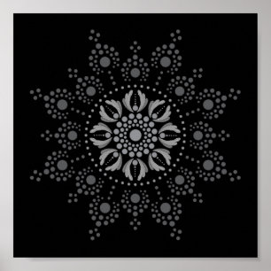 Skrivbar pricka på din egen Mandala-mall Poster