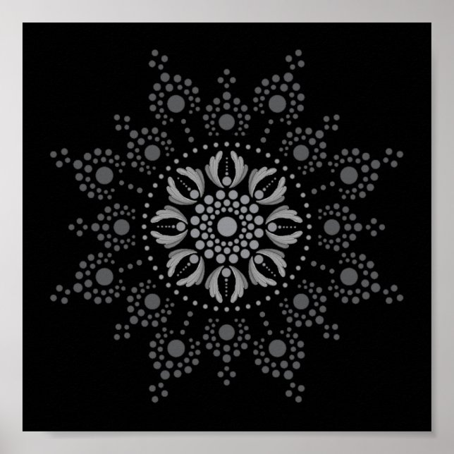 Skrivbar pricka på din egen Mandala-mall Poster (Framsidan)