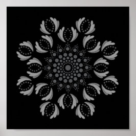 Skrivbar pricka på din egen Mandala-mall Poster