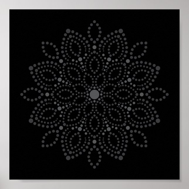 Skrivbar pricka på din egen Mandala-mall Poster (Framsidan)
