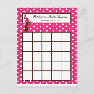 Skrivbar Rosa för Bingo Card Mod Mamma Polka dots Inbjudan Vykort