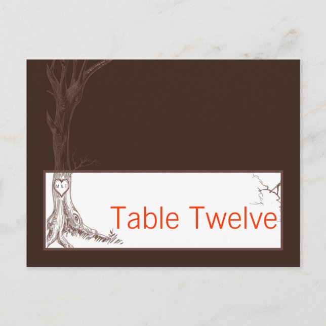 Skrivbar Ställe Fall Träd - första Carvings Höst Vykort (Framsida)