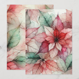 Skrivbar vattenfärg Stil Alcohol Bläck Poinsettia Inbjudningar