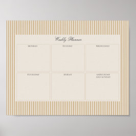 Skrivbar veckovis plan för efterställd efterställd poster