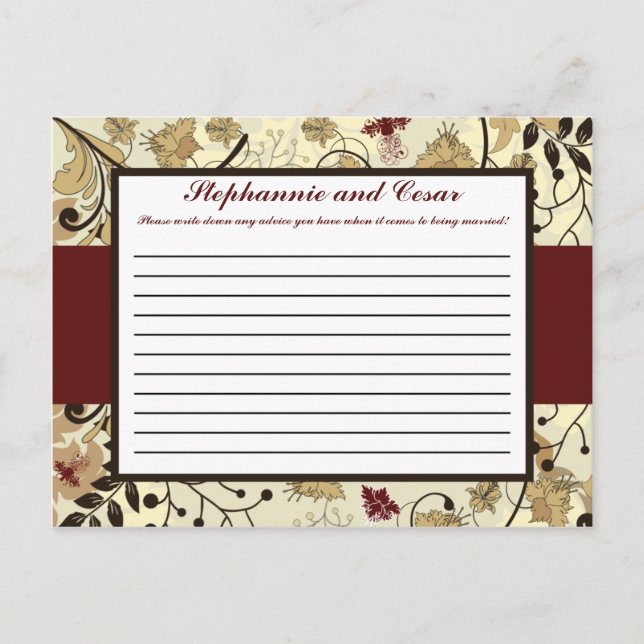 Skrivbart avtagbart kort - Blommigt/Grenar (Framsida)