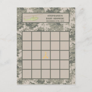 Skrivbart Bingo Card ARMY ACU Camoflauge Digital Inbjudan Vykort