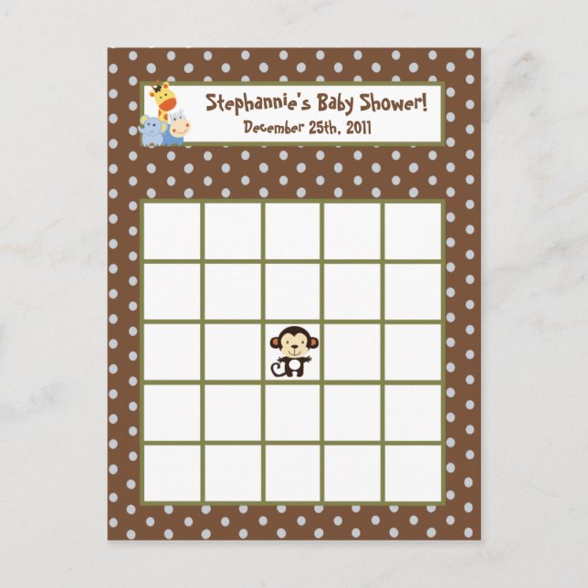 Skrivbart Bingo Card-hopp Inbjudan Vykort (Framsida)