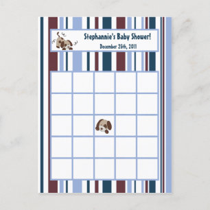 Skrivbart Bingo Card Lil League Puppy-Hund Inbjudan Vykort