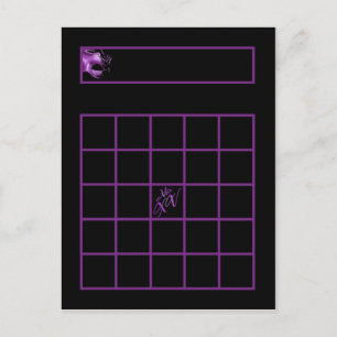 Skrivbart Bingo Card Mis XV Lila Lilac Black Vykort