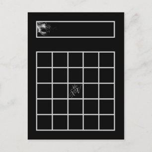 Skrivbart Bingo Card Mis XV Silver Black Vykort