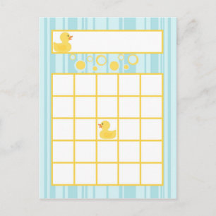 Skrivbart Bingo Card Rubber Ducky Bubbles Inbjudan Vykort