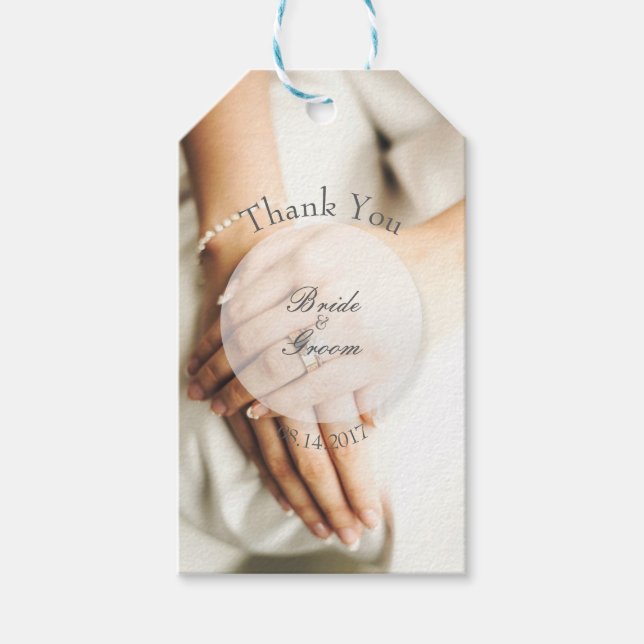 Skrivbart Bröllop i Ring med Bride Diamond Presentetikett (Framsidan)