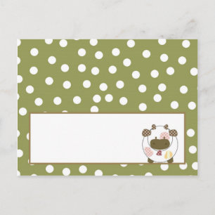 Skrivbart platskort Abby's Farm Rosa Girly Barn Vykort