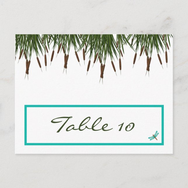 Skrivbart platskort/Dragonfly i Färg Gre Vykort (Framsida)