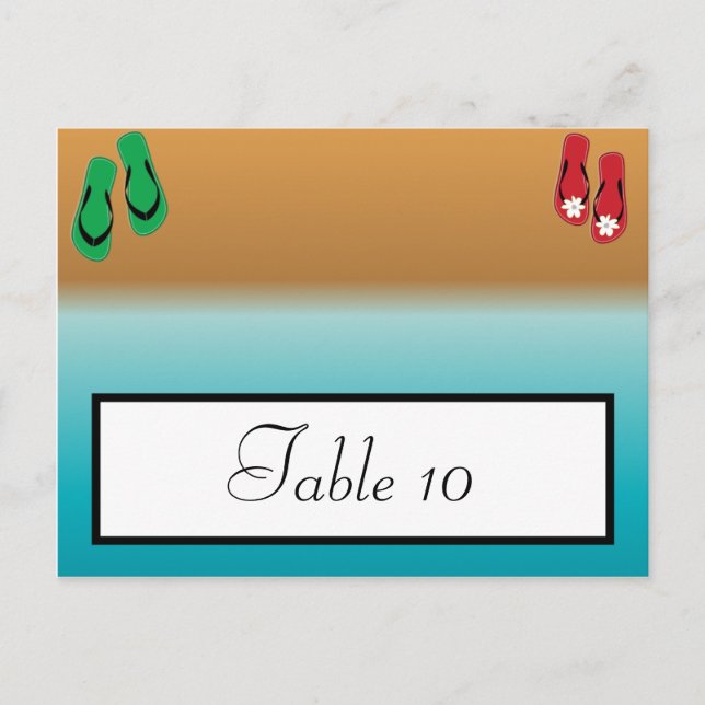 Skrivbart platskort - hans/hennes-sandaler på pers vykort (Framsida)