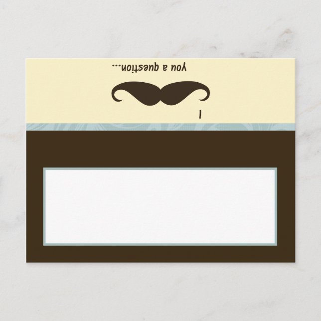 Skrivbart platskort I Mustache En roligt Vykort (Framsida)
