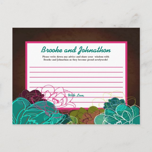 Skrivbart rådgivningskort Neon Vår Blommigt Blu Bl Rådkort (Framsida)