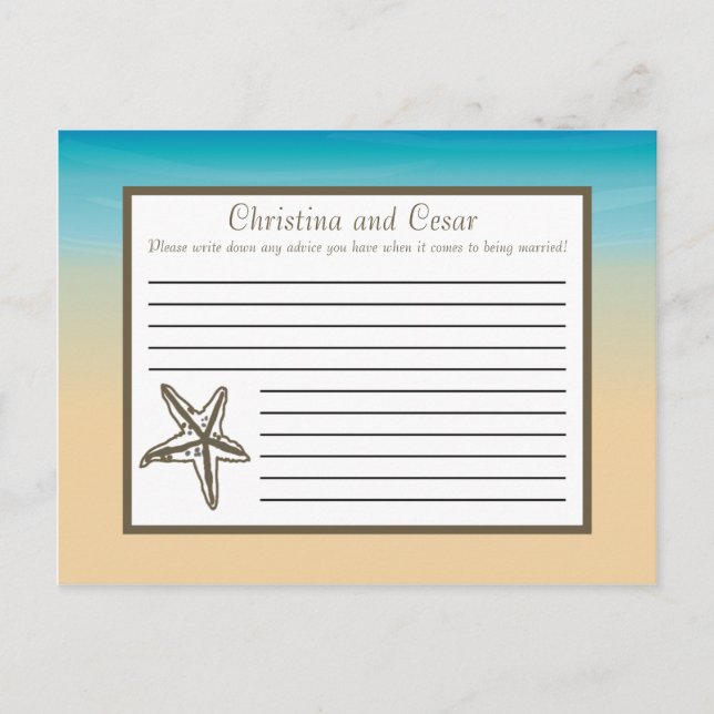 Skrivbart tilläggskort Ocean Beach Shore Seashells Rådkort (Framsida)