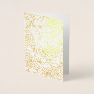 SKRIVBORD FÖR blommönster REAL GOLD FOIL UTSKRIFTS Folierat Kort