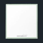 Skrivbord med minimal personlig för grönt anteckningsblock<br><div class="desc">Elegant modern minimalistisk typografi namn i ljust grönt och mörk grått färg,  enkel och snyggt. Stationär professionell av underbar personlig. Visa alla matchande delar i samlingen</div>