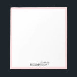 Skrivbord med minimal personlig för professionell anteckningsblock<br><div class="desc">Elegant modern minimalistisk typografi namn med färg redigerbar  rosa gräns,  enkel och snyggt. professionell för underbar personlig. Visa alla matchande delar i samlingen</div>