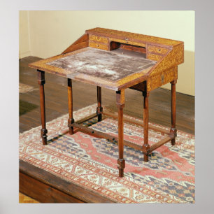 Skrivbord, valnöt med arabesque marquetry poster