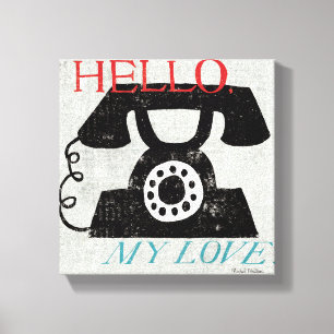 Skrivbords- vintage - telefon canvastryck