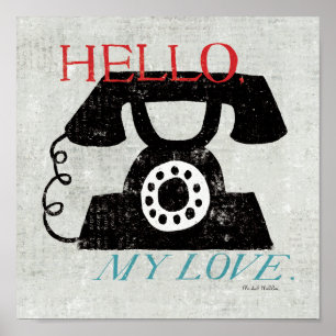Skrivbords- vintage - telefon poster