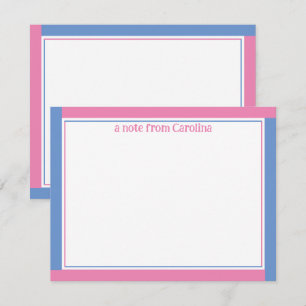 Skrivbordsarkiv för Rosa och kornblomma, blå Namn Anteckningskort