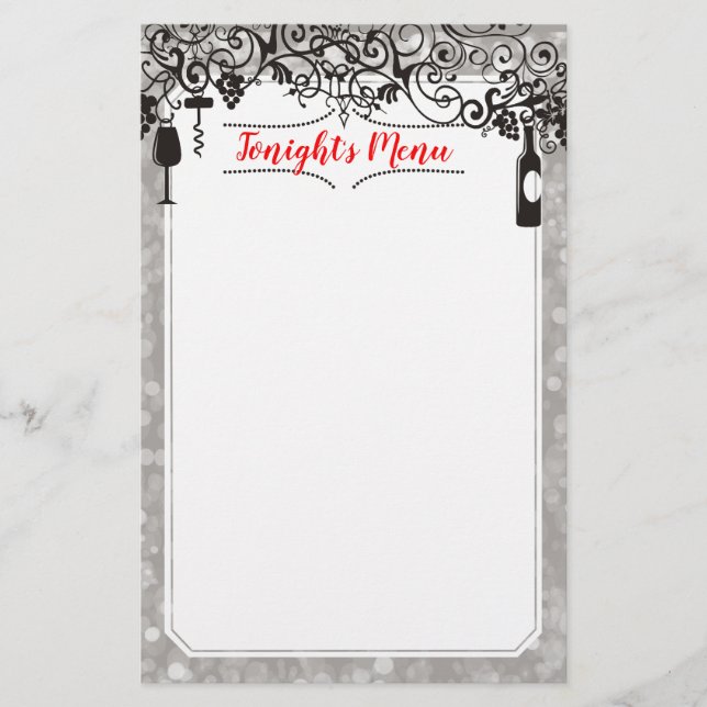 Skrivbordsartiklar för livsmedel och vin (Framsida)