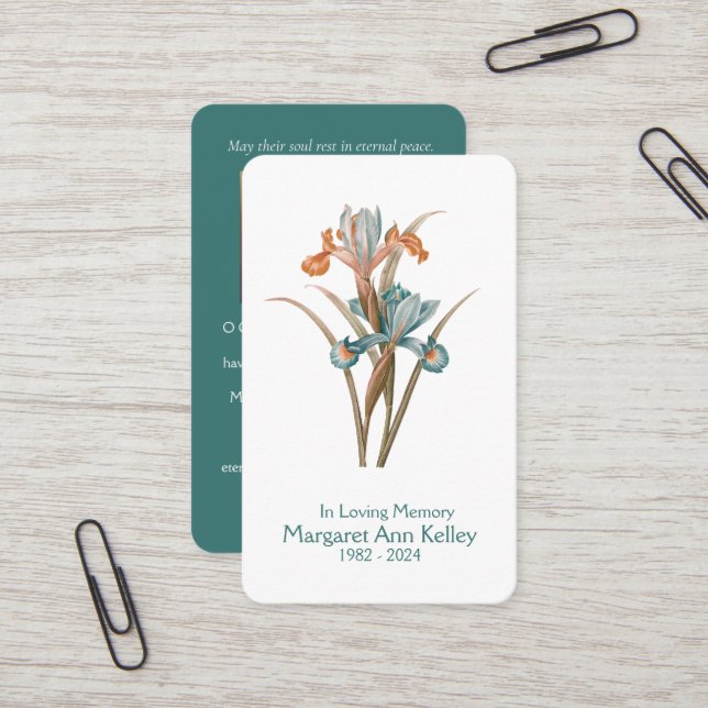 Skrivbordskort för Blommigt Visitkort (Fram/Back In Situ)