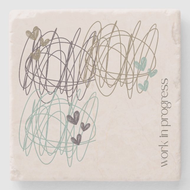 Skrivbordsmusmatta - det är ett pågående arbete stenunderlägg (Framsidan)