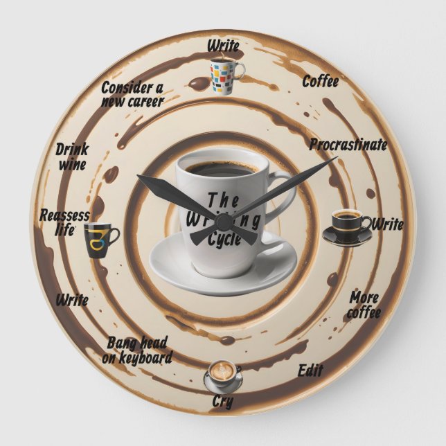 Skrivcykeln akryl stor klocka (Framsida)