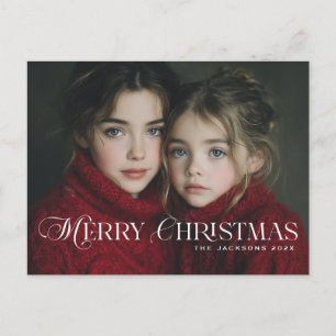 Skriven Chic God Jul Design Helg Vykort