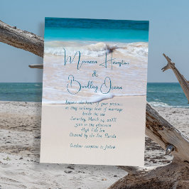 Skriven i inbjudan till Sand Tropical Beach Weddin