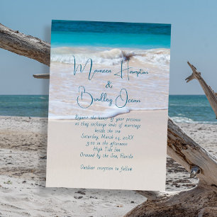 Skriven i inbjudan till Sand Tropical Beach Weddin