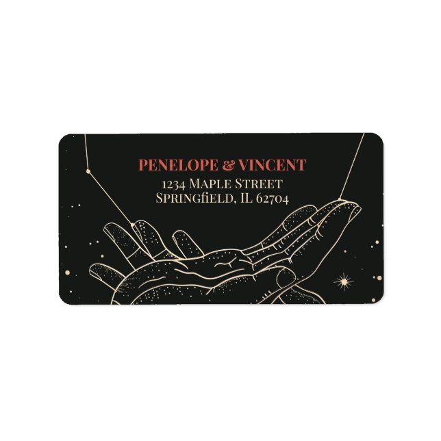 Skriven i Stars Bröllop Adressetikett (Framsidan)