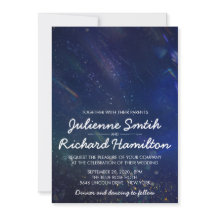 Skriven i Stars Galaxy Wedding-inbjudan