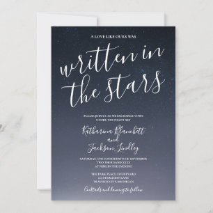 Skriven i Stars Night Himlar Bröllop Inbjudningar