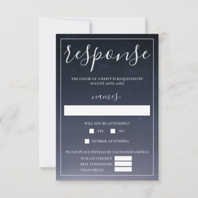 Skriven i Stars Night Himlar Bröllop OSA Kort (Framsida)