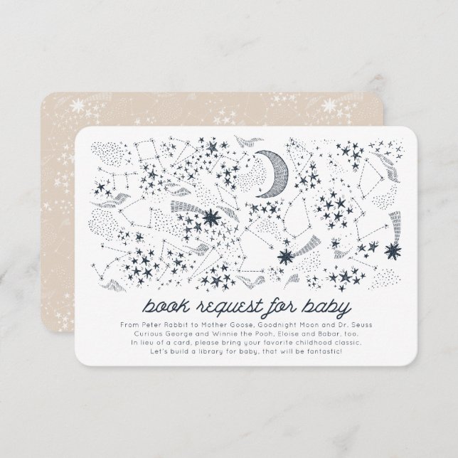 Skriven i Stars Par Baby Bok begäran Inbjudningar (Fram/baksida)
