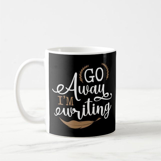 Skriver författare - gå direkt - jag skriver kaffemugg (Vänster)