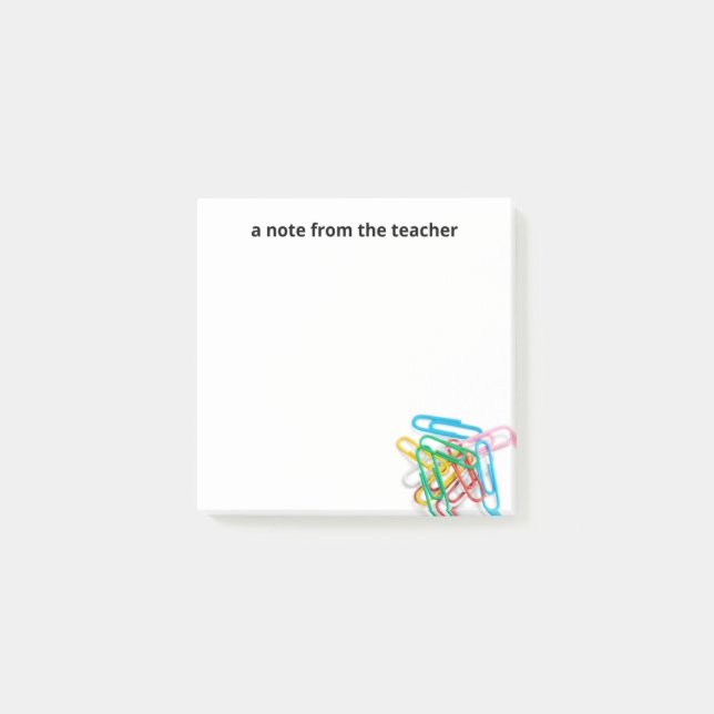 Skriver ut ett meddelande från läraren post-it block (Framsida)