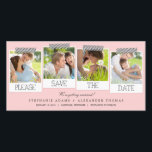 Skriver ut Spara datumfotokort - Rosa Spara Datumet<br><div class="desc">Den här chicen och de moderna fotokorten ber dina gäster att spara datumet för din stora dag. Finns i andra färger (begäran från anpassningsbar färg är välkommen!).</div>