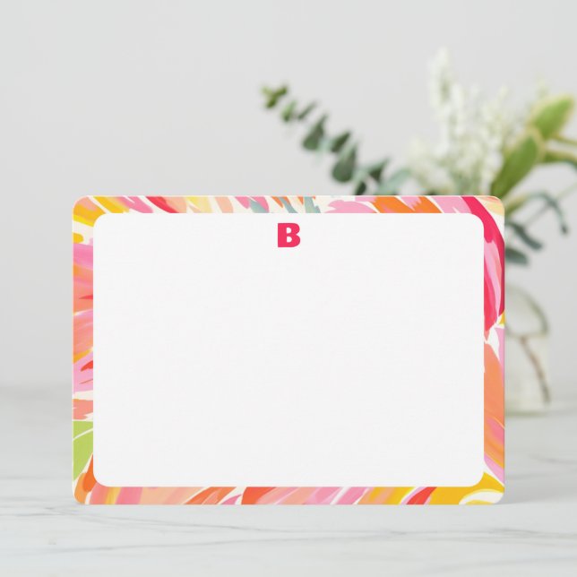 Skrivkort för Bright Abstrakt Gräns Stationery Tack Kort (Stående Fram)