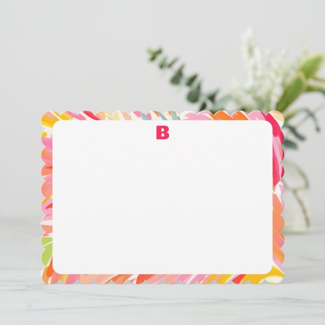Skrivkort för Bright Abstrakt Gräns Stationery Tack Kort (Stående Fram)